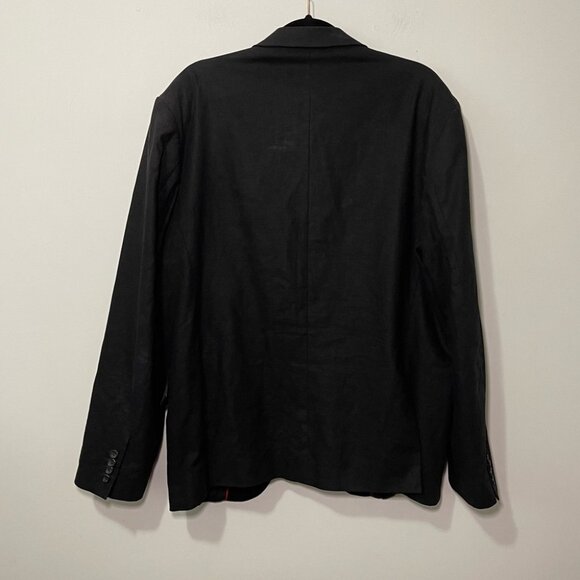 Le Chateau Men's Black 100% linen corporate office double vent blazer in size 46 - Picture 8 of 10